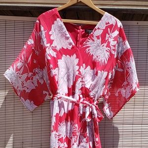 Lane Bryant Coral Floral Tropical Maxi Dress